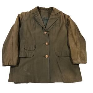 Vintage Women’s Blazer 1960s Faded Distressed Chic Grunge Large Olive Green